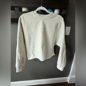 Athleta Light Gray Cropped Sweatshirt